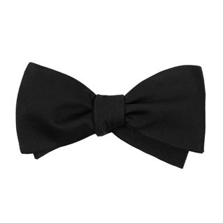Grosgrain Solid Black Bow Tie