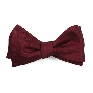 Grosgrain Solid Burgundy Bow Tie