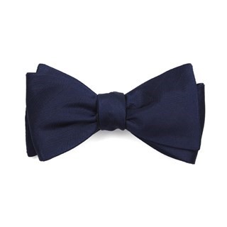 Herringbone Vow Navy Bow Tie