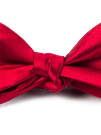 Solid Satin Apple Red Bow Tie