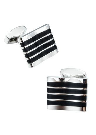Black Enamel Copper Format Dress Business Cufflinks