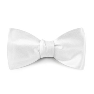 Solid Satin White Bow Tie