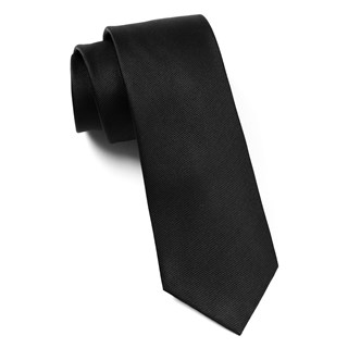 Grosgrain Solid Black Tie