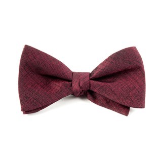 Debonair Solid Deep Burgundy Bow Tie