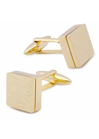 Brushed Square Silver Brass Cufflinks For Men