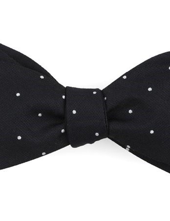 Dotted Report Black Bow Tie