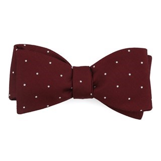 Dotted Report Burgundy Bow Tie
