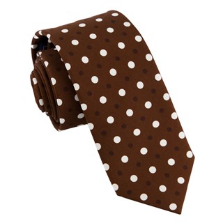 Tonal Dots Chocolate Brown Tie